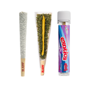 Grape Jam by Jokes Up Ice Kream powdered donut preroll with flower, rosin and diamonds