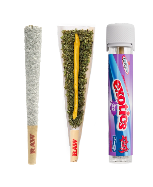 Grape Jam by Jokes Up Ice Kream powdered donut preroll with flower, rosin and diamonds
