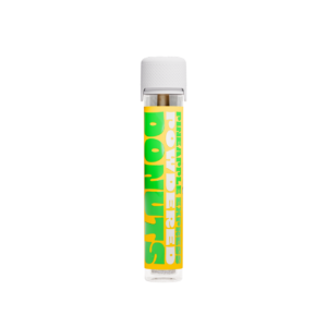 PINEAPPLE by JOKES UP Ice Kream Powdered Donuts preroll tube showing green and yellow label with Pineapple Express
