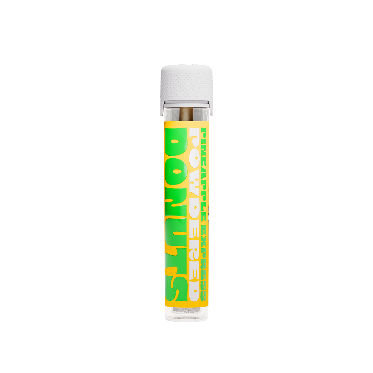 PINEAPPLE by JOKES UP Ice Kream Powdered Donuts preroll tube showing green and yellow label with Pineapple Express