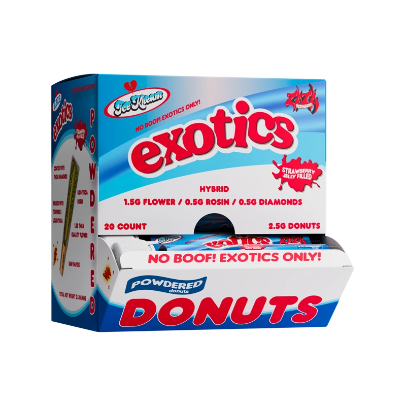Strawberry Jelly by Jokes Up Ice Kream 20 count bulk box of powdered donut prerolls