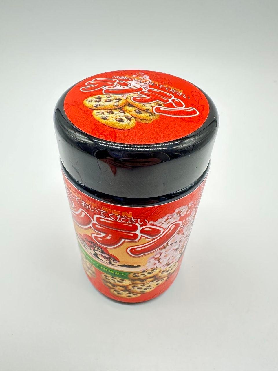 SAKURA COOKIES By TENCO sealed jar top view – THE TENCO hybrid with cookie and sakura label